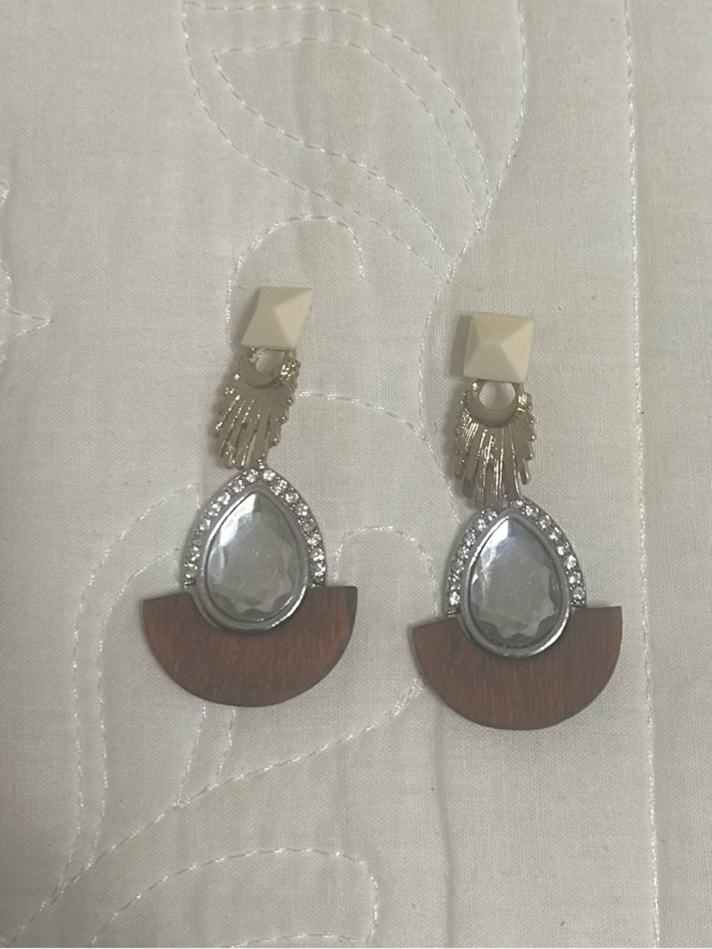 Multi-Colored, Multi-Textured Tiered Bohemian Style Earrings